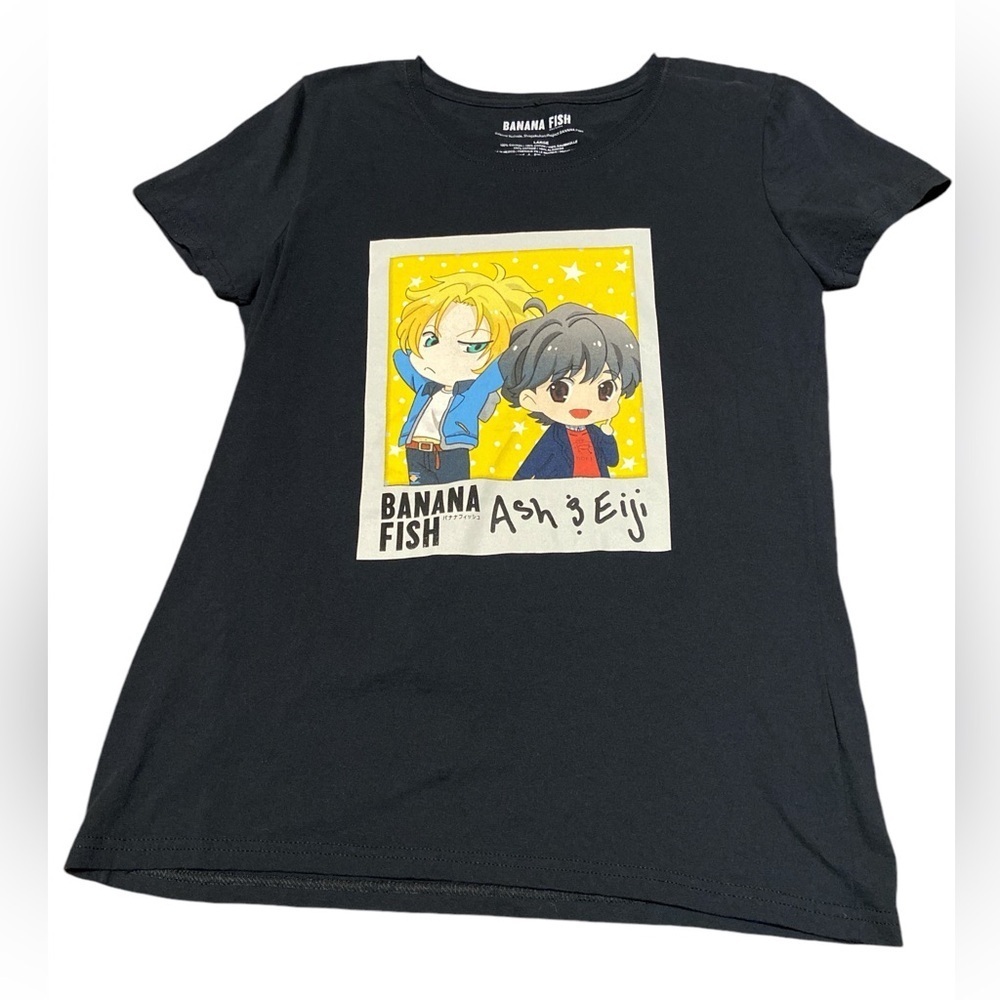 Banana Fish Ash & Eiji Chibi Photo Boyfriend Fit Girls T-Shirt.
